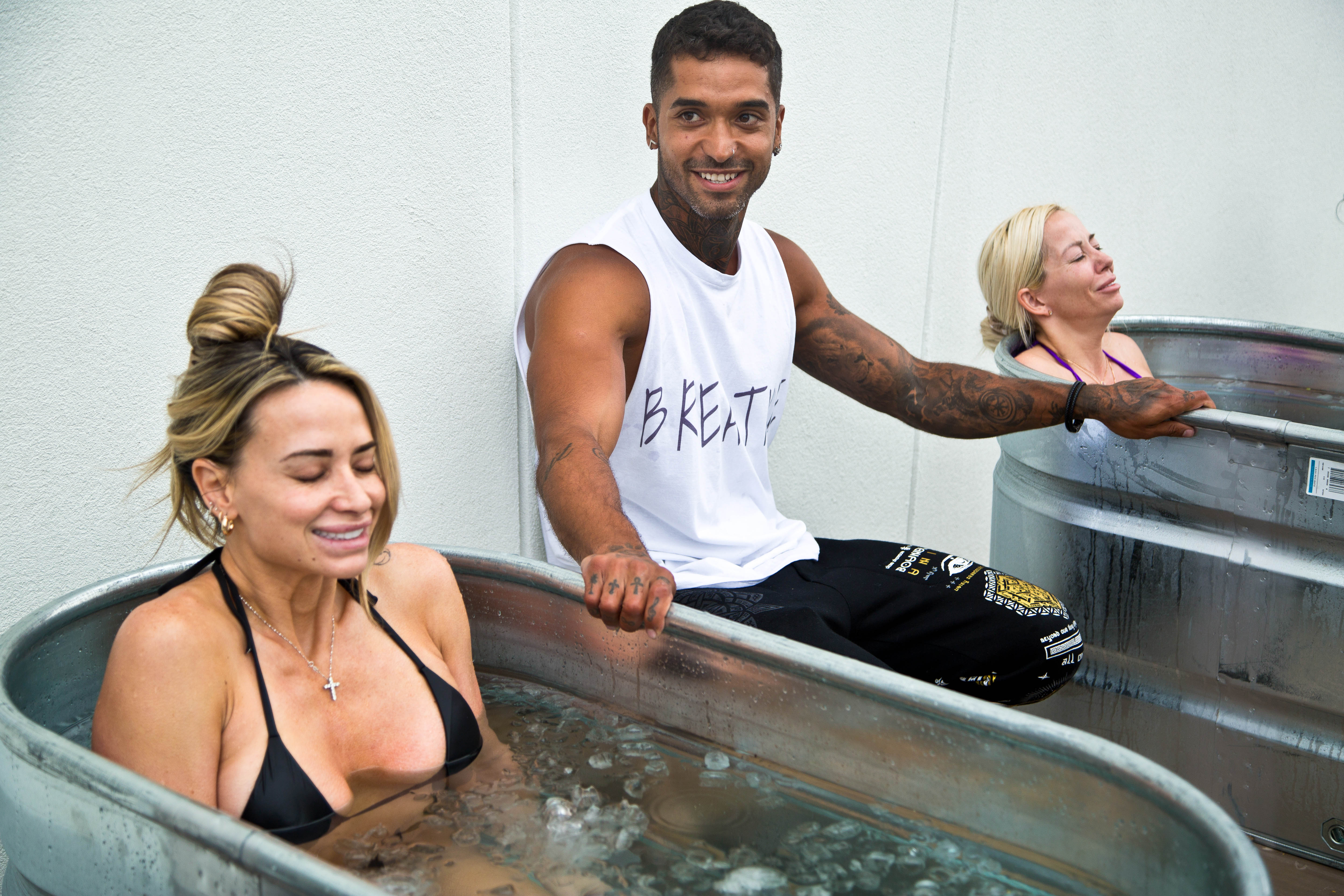 Gui at an ice bath session